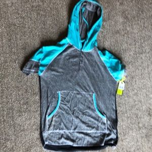 SOLD! Broken threadteal &  gray hoodie T-shirt NWT